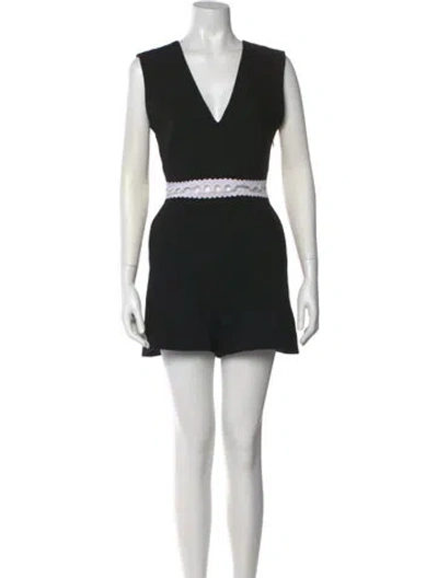 Pre-owned Sandro V-neck Romper In Black