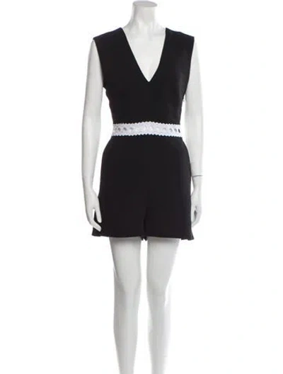 Pre-owned Sandro V-neck Romper In Black
