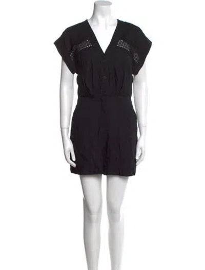 Pre-owned Sandro V-neck Romper In Black
