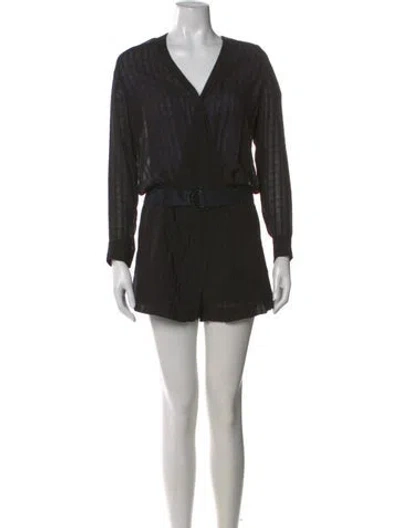 Pre-owned Sandro V-neck Romper In Black