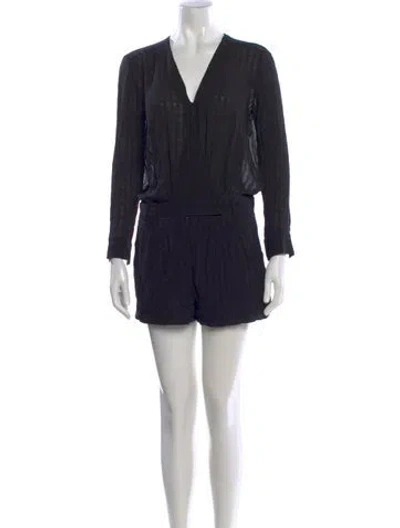 Pre-owned Sandro V-neck Romper In Black