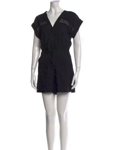Pre-owned Sandro V-neck Romper In Black