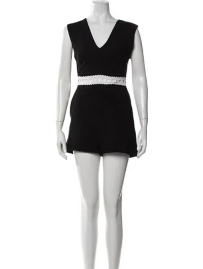 Pre-owned Sandro V-neck Romper In Black