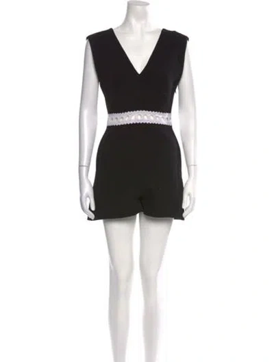 Pre-owned Sandro V-neck Romper In Black