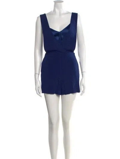 Pre-owned Sandro V-neck Romper In Blue