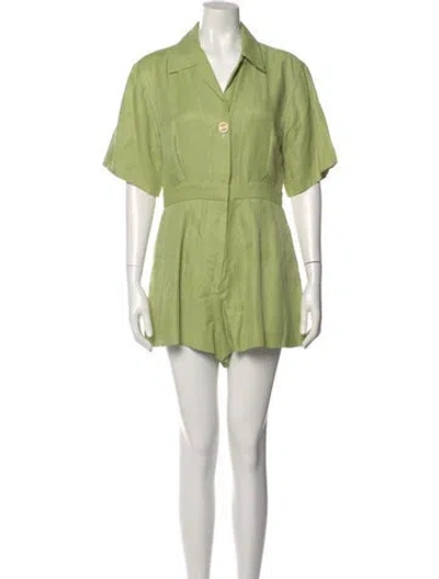 Pre-owned Sandro V-neck Romper In Green