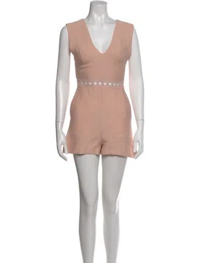 Pre-owned Sandro V-neck Romper In Pink