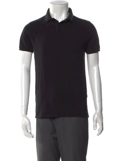 Pre-owned Sandro V-neck Short Sleeve Polo Shirt In Blue