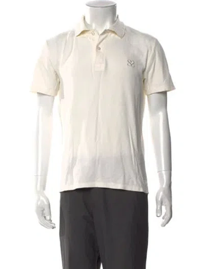 Pre-owned Sandro V-neck Short Sleeve Polo Shirt In White
