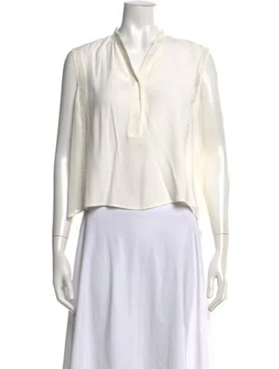 Pre-owned Sandro V-neck Sleeveless Blouse In Neutrals