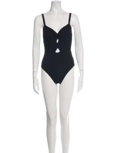 Pre-owned Sandro V-neck Sleeveless Bodysuit In Black