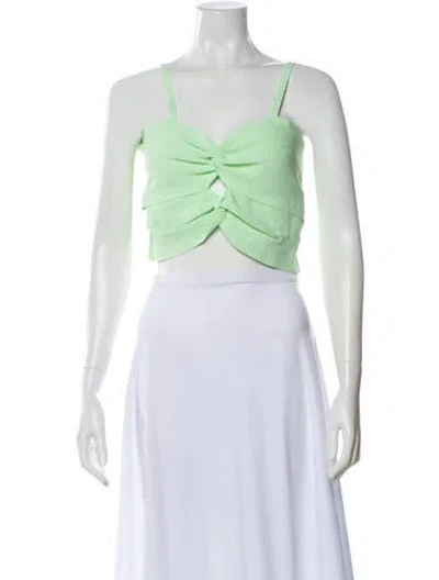 Pre-owned Sandro V-neck Sleeveless Crop Top In Blue