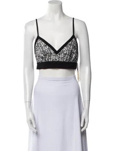 Pre-owned Sandro V-neck Sleeveless Crop Top W/ Tags In White