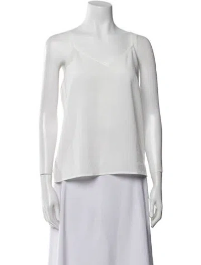 Pre-owned Sandro V-neck Sleeveless Top In White
