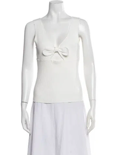 Pre-owned Sandro V-neck Sleeveless Top In White