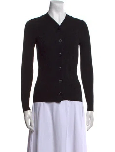 Pre-owned Sandro V-neck Sweater In Black