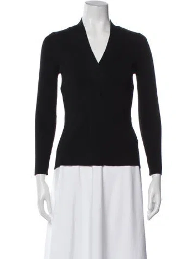 Pre-owned Sandro V-neck Sweater In Black