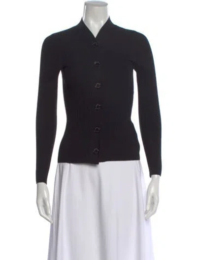 Pre-owned Sandro V-neck Sweater In Black