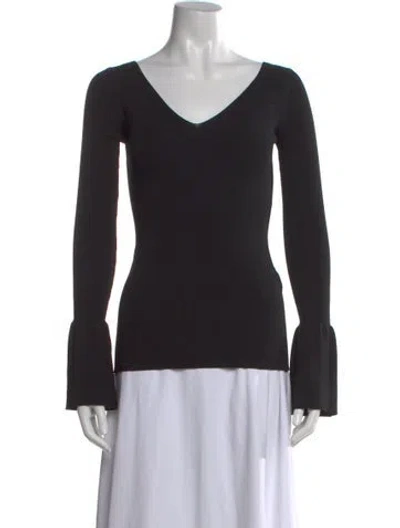 Pre-owned Sandro V-neck Sweater In Black