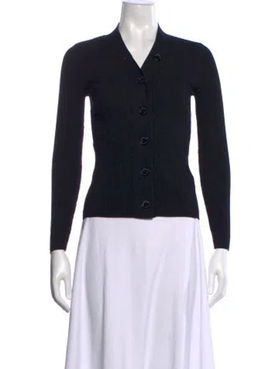 Pre-owned Sandro V-neck Sweater In Black