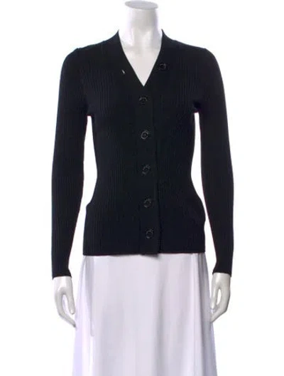 Pre-owned Sandro V-neck Sweater In Black