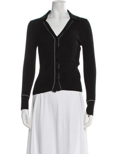 Pre-owned Sandro V-neck Sweater In Black
