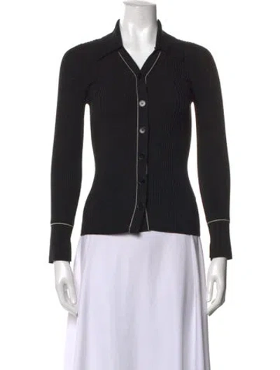 Pre-owned Sandro V-neck Sweater In Black