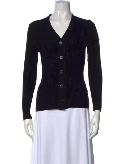Pre-owned Sandro V-neck Sweater In Black