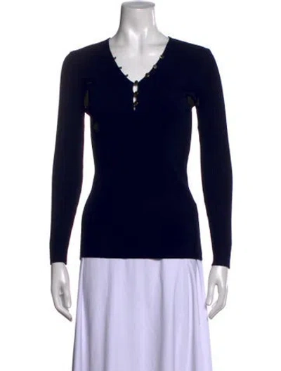 Pre-owned Sandro V-neck Sweater In Black