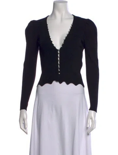 Pre-owned Sandro V-neck Sweater In Black