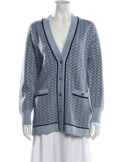 Pre-owned Sandro V-neck Sweater In Blue