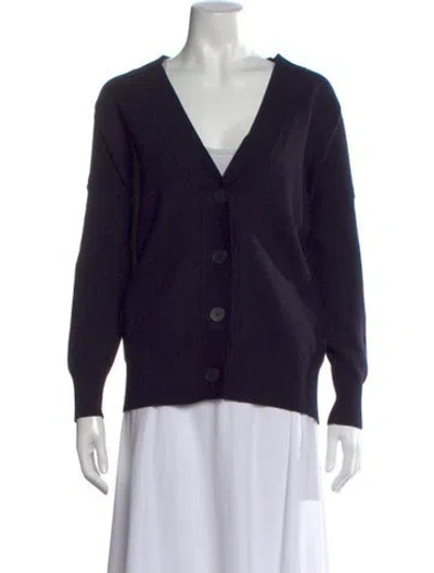 Pre-owned Sandro V-neck Sweater In Blue