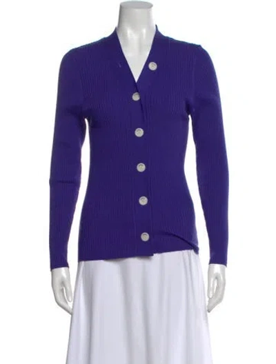 Pre-owned Sandro V-neck Sweater In Blue