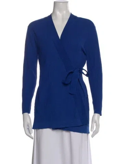 Pre-owned Sandro V-neck Sweater In Blue