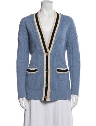 Pre-owned Sandro V-neck Sweater In Blue