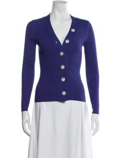 Pre-owned Sandro V-neck Sweater In Blue
