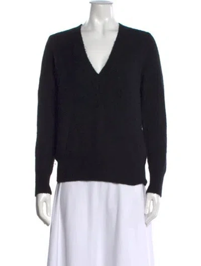 Pre-owned Sandro V-neck Sweater In Blue