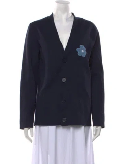 Pre-owned Sandro V-neck Sweater In Blue