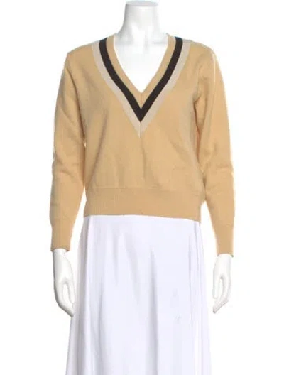 Pre-owned Sandro V-neck Sweater In Brown