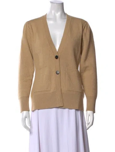 Pre-owned Sandro V-neck Sweater In Brown