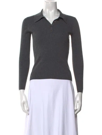 Pre-owned Sandro V-neck Sweater In Gray