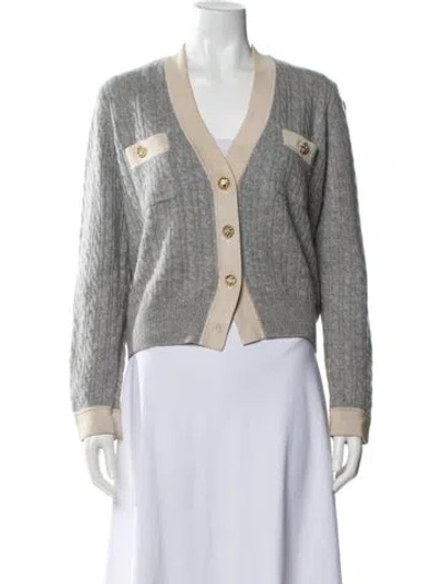 Pre-owned Sandro V-neck Sweater In Gray