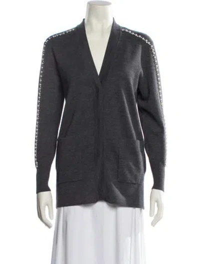 Pre-owned Sandro V-neck Sweater In Gray