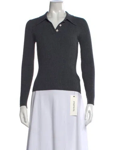 Pre-owned Sandro V-neck Sweater In Gray