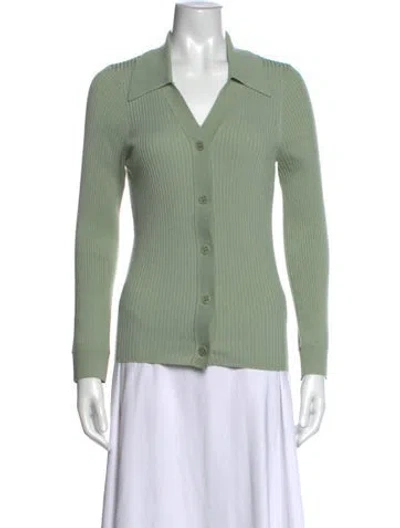 Pre-owned Sandro V-neck Sweater In Green