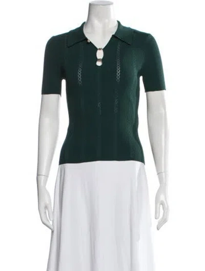 Pre-owned Sandro V-neck Sweater In Green