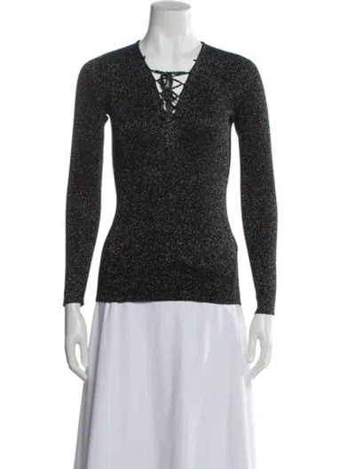 Pre-owned Sandro V-neck Sweater In Multi