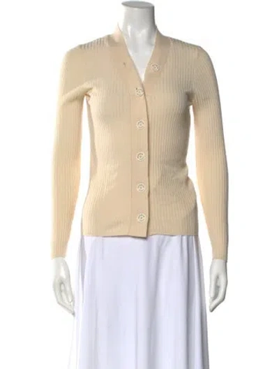 Pre-owned Sandro V-neck Sweater In Neutral