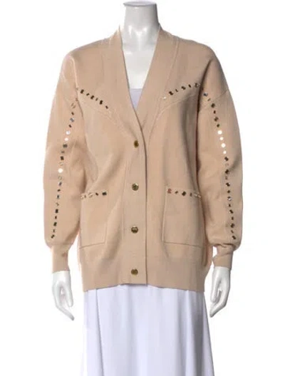 Pre-owned Sandro V-neck Sweater In Neutral