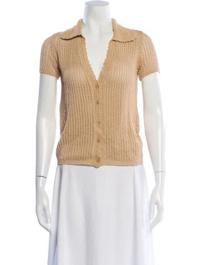 Pre-owned Sandro V-neck Sweater In Neutral